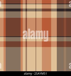 Proud fabric check seamless, creativity background plaid vector. Idea tartan texture textile pattern in orange and dark colors palette.. Proud fabric check seamless, creativity background plaid vector. Idea tartan texture textile pattern in orange and dark colors. Stock Vector