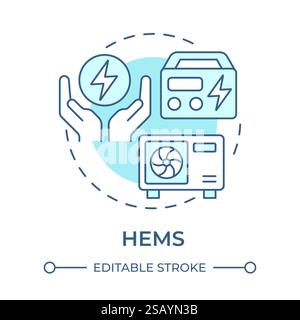 HEMS soft blue concept icon Stock Vector