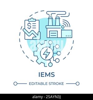 IEMS soft blue concept icon Stock Vector