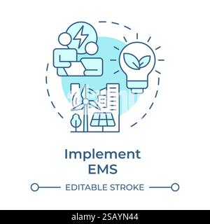 Implement EMS soft blue concept icon Stock Vector