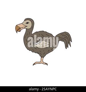 Vector hand drawn doodle sketch colored dodo bird isolated on white background Stock Vector