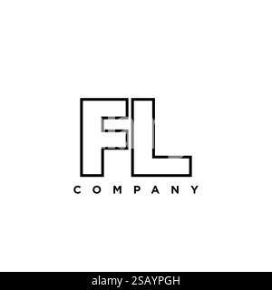 Trendy letter F and L, FL logo design template. Minimal monogram initial based logotype for company identity. Stock Vector