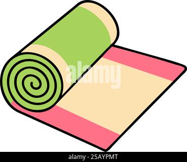 Yoga mat rolled fitness exercise icon Stock Vector