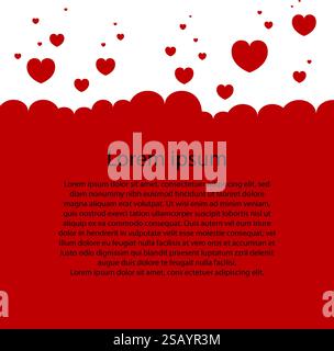 Many flying hearts. Simple design. Hearts love background. Vector background. Stock Vector