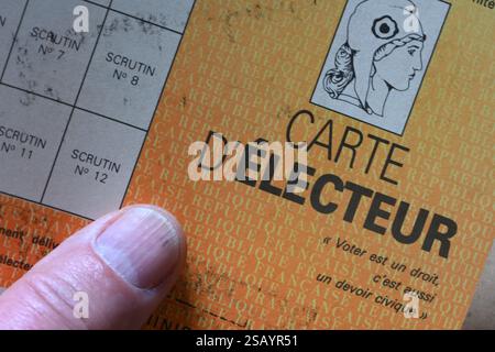 Vintage French Elector's Card or Election Card France Stock Photo