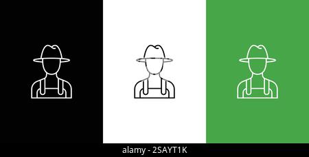 farmer icon vector from profession avatar collection. Thin line farmer outline icon vector illustration. Linear symbol for use on web and mobile apps, Stock Vector