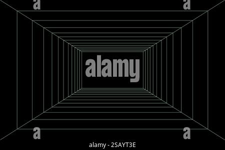 Abstract 3d tunnel. Abstract background with light. Stock Vector
