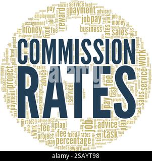 Commission Rates word cloud conceptual design isolated on white ...
