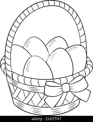 Vector black and white basket with decorated gingerbread isolated on ...