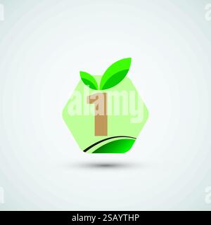 Number one farm logo icon design template Stock Vector