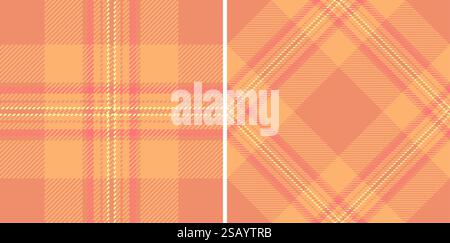 Background check seamless of pattern fabric textile with a vector plaid texture tartan. Set in happy colours in fashion style for women and men. Stock Vector