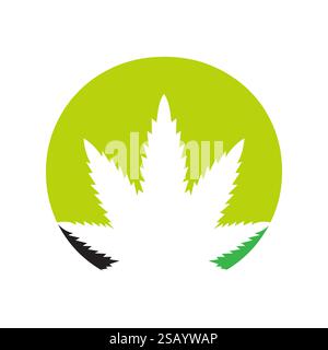 Initial Letter O Cannabis Logo Design Concept With Medical Marijuana Leaf Symbol Stock Vector