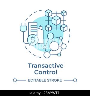 Transactive control soft blue concept icon Stock Vector
