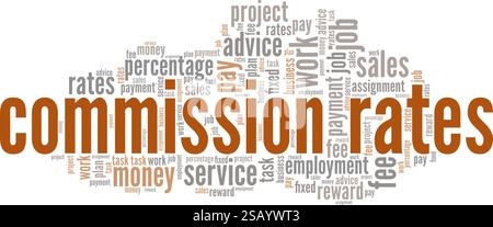 Commission Rates word cloud conceptual design isolated on white ...