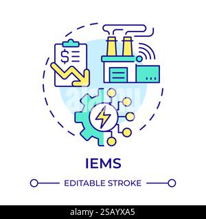 IEMS multi color concept icon Stock Vector