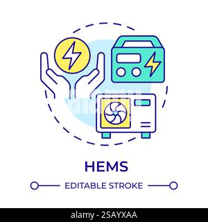 HEMS multi color concept icon Stock Vector