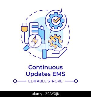Continuous updates EMS multi color concept icon Stock Vector