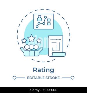 Rating soft blue concept icon Stock Vector
