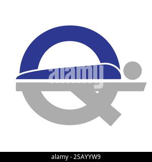 Initial Letter Q MRI Symbol Of Medical MRI Procedure Vector Template. Tomography Sign Stock Vector
