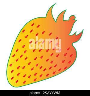 Modern Stylized Strawberry in Orange Hue Stock Vector