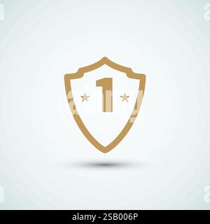 Number one shield logo design template icon Stock Vector