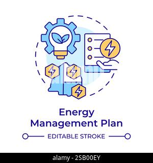 Energy management plan multi color concept icon Stock Vector
