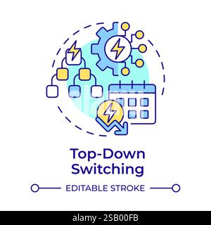 Top down switching multi color concept icon Stock Vector