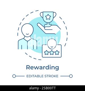 Rewarding soft blue concept icon Stock Vector