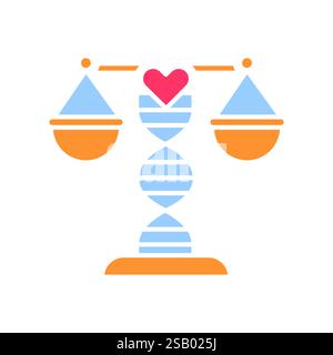 Bioethics flat icon. Vector isolated element. Editable stroke. Stock Vector