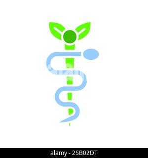 Biomedicine flat icon. Vector isolated element. Editable stroke. Stock Vector