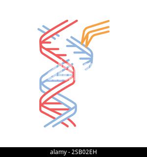 CRISPR flat icon. Vector isolated element. Editable stroke. Stock Vector