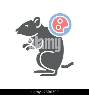Transgenic organisms flat icon. Vector isolated element. Editable stroke. Stock Vector