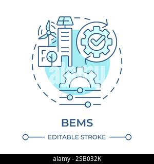 BEMS soft blue concept icon Stock Vector