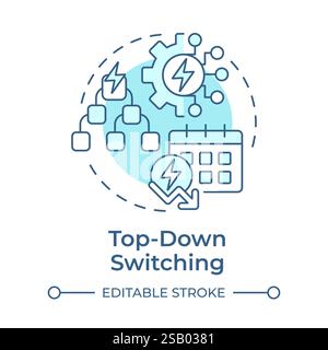 Top down switching soft blue concept icon Stock Vector