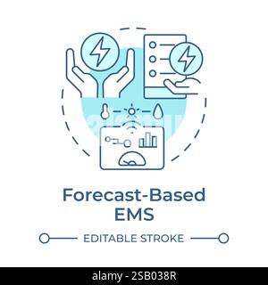Forecast based EMS soft blue concept icon Stock Vector
