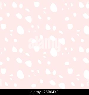 Minimalist Pattern Terrazzo with Abstract White Shapes on Pale Pastel Background Stock Vector