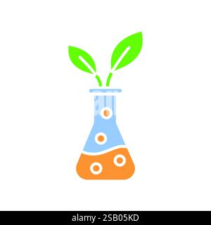 Biopharmaceuticals flat icon. Vector isolated element. Editable stroke. Stock Vector