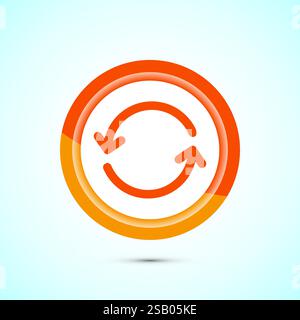 Sync processing icon design, Synchronization or reset icon, Reload sign, button design Stock Vector