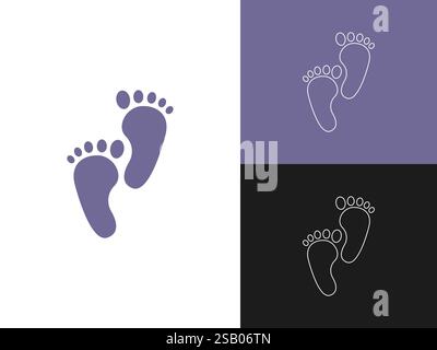 Footsteps icon set. Shoes footsteps vector sign. Vector illustration Stock Vector