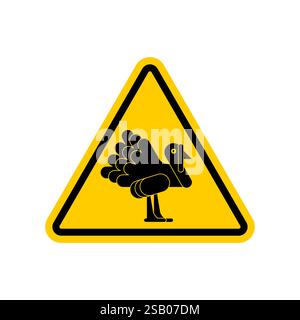 Attention Turkey bird. Caution Turkey sign. Triangular road sign symbol. Stock Vector