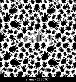 Tick insect pattern seamless. Red infected tick background Stock Vector