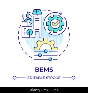 BEMS multi color concept icon Stock Vector