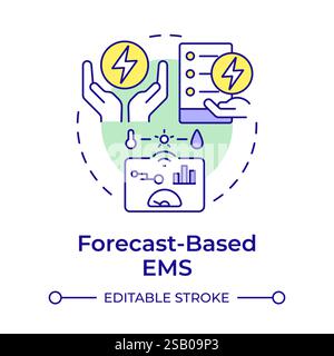 Forecast based EMS multi color concept icon Stock Vector