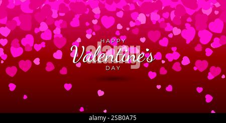 Red heart falling on red and maroon background for Mothers Day and Valentine Day love banner design vector illustration with blank space. Valentines Stock Vector