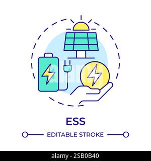 ESS multi color concept icon Stock Vector