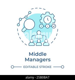 Middle managers soft blue concept icon Stock Vector