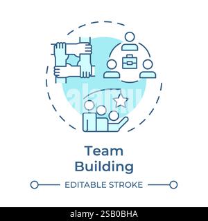 Team building soft blue concept icon Stock Vector