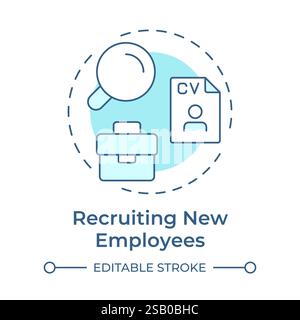 Recruiting new employees soft blue concept icon Stock Vector