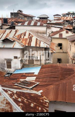 Africa Tanzania, Zanzibar, Stonetown, old town rooftops Stock Photo