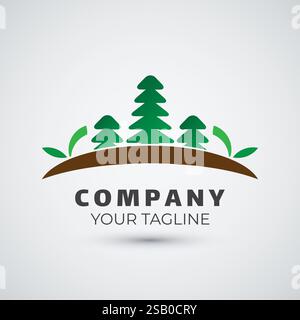 Abstract Creative and unique tree logo design template Stock Vector